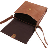 mittlere Schultertasche Umhängetasche Damentasche Leder hellbraun LE3089