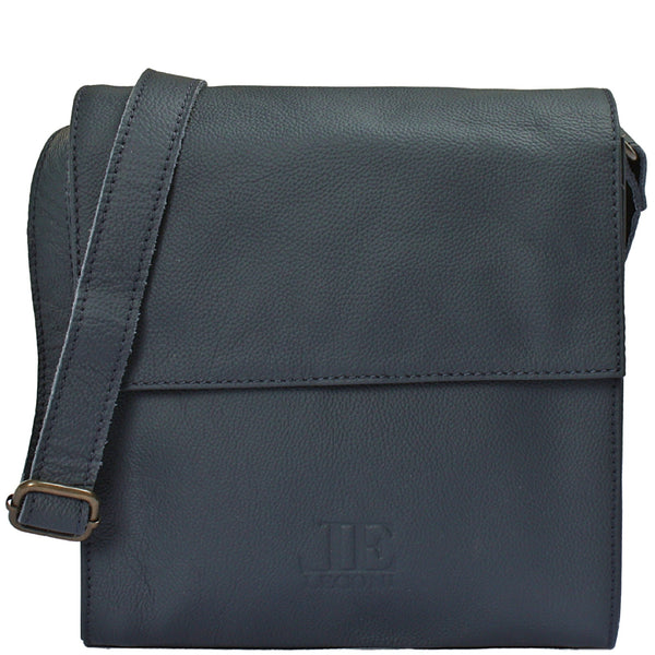 mittlere Schultertasche Umhängetasche Damentasche Leder navy LE3089