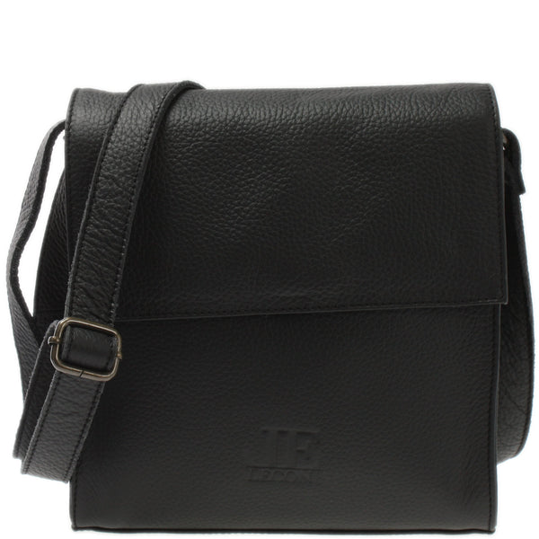 mittlere Schultertasche Umhängetasche Damentasche Leder schwarz LE3089