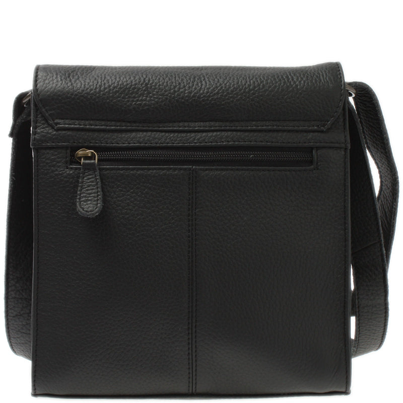 mittlere Schultertasche Umhängetasche Damentasche Leder schwarz LE3089