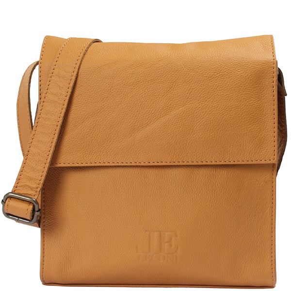 mittlere Schultertasche Umhängetasche Damentasche Leder senf LE3089