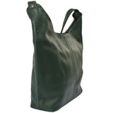 mittlere Umhängetasche Schultertasche Beuteltasche Damentasche Leder dunkelgrün-moos LE0072