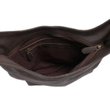 mittlere Umhängetasche Schultertasche Beuteltasche Damentasche Leder kaffeebraun LE0072