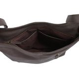 mittlere Umhängetasche Schultertasche Beuteltasche Damentasche Leder kaffeebraun LE0072