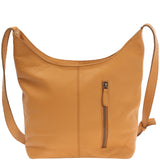 mittlere Umhängetasche Schultertasche Beuteltasche Damentasche Leder senf LE0072