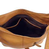 mittlere Umhängetasche Schultertasche Beuteltasche Damentasche Leder senf LE0072