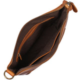 mittlere Umhängetasche Schultertasche Damentasche Ledertasche Leder cognac LE0080