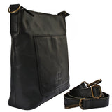 mittlere Umhängetasche Schultertasche Damentasche Ledertasche Leder schwarz LE0080