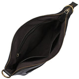 mittlere Umhängetasche Schultertasche Damentasche Ledertasche Leder schwarz LE0080