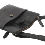 kleine Umhängetasche Damentasche Herrentasche Ledertasche schwarz LE3060