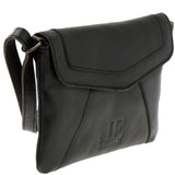 kleine Umhängetasche Ledertasche Damentasche Schultertasche Leder schwarz LE3078