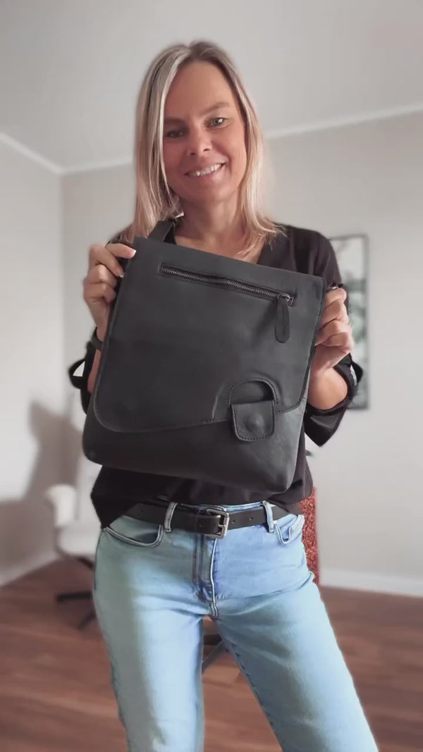 Umhängetasche Ledertasche Schultertasche Leder schwarz LE3027