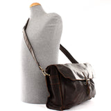 Aktentasche Businesstasche Messenger Bag Vintage Leder dunkelbraun LE3008