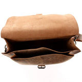 Messenger Bag Aktentasche Damen Herren Leder vintage braun LE3054