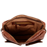 Messenger Bag Collegetasche DIN A4 Aktentasche Leder braun LE3029