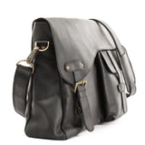Messenger Bag Collegetasche DIN A4 Kuriertasche Leder schwarz LE3032