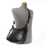 Schultertasche Handtasche Damentasche Leder schwarz LE0063