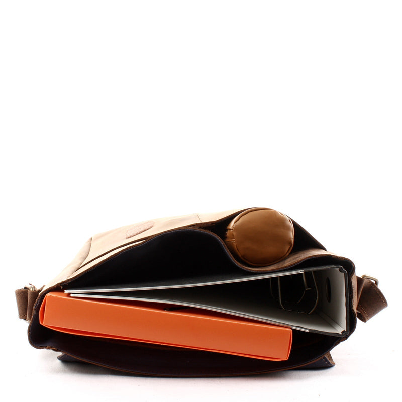 Umhängetasche Schultertasche Messenger Bag Kuriertasche Businesstasche Leder vintage braun LE3063