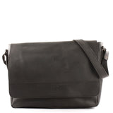 große Umhängetasche Schultertasche Messenger Bag Aktentasche Businesstasche Leder vintage schwarz LE3064