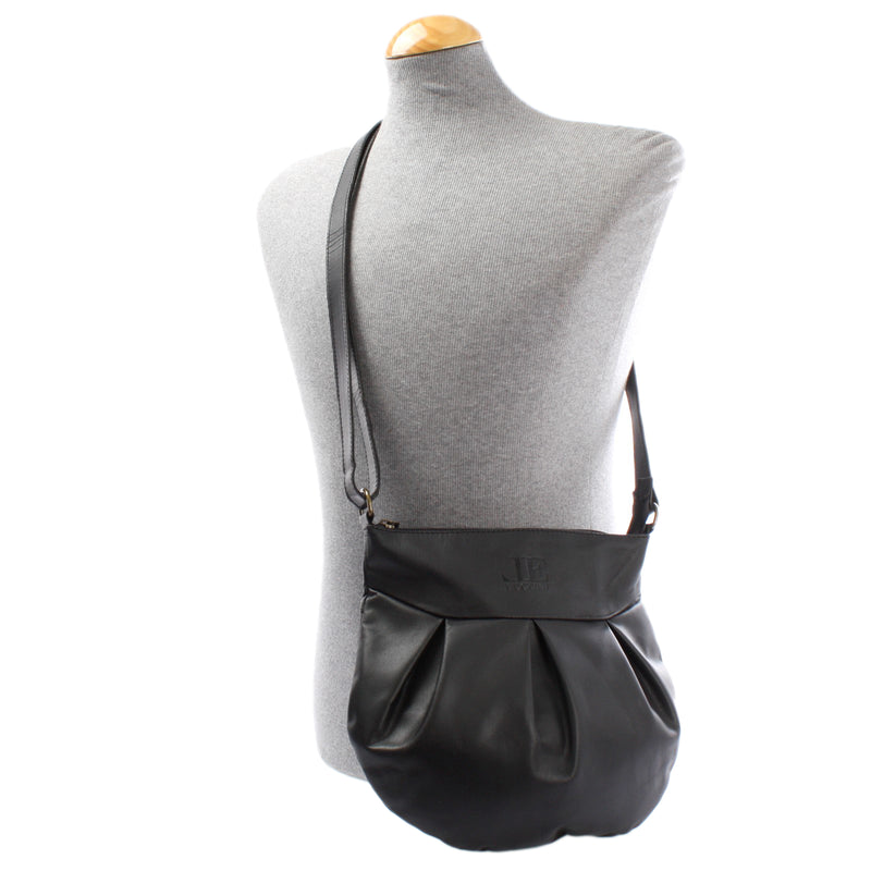 kleine Umhängetasche Ledertasche Damentasche Schultertasche Leder schwarz LE0070