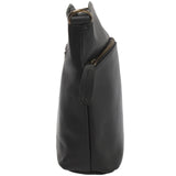 kleine Umhängetasche Schultertasche Freizeittasche Leder schwarz LE3049