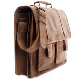 große Aktentasche Lehrertasche DIN A4 Leder braun LE3030